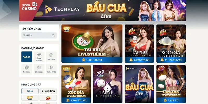 SIN88 tiếp cận người chơi bằng giao diện chất lượng, dễ sử dụng