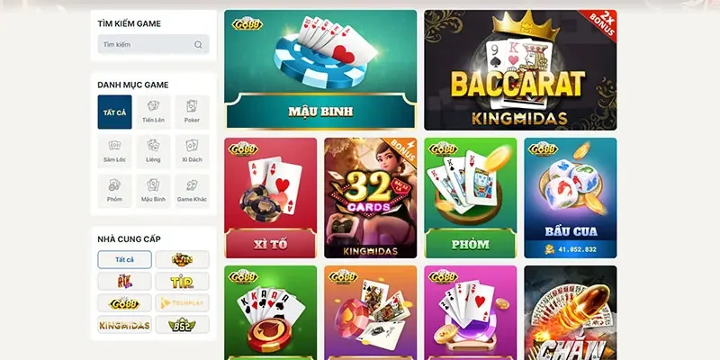 Giới thiệu sảnh Game bài SIN88