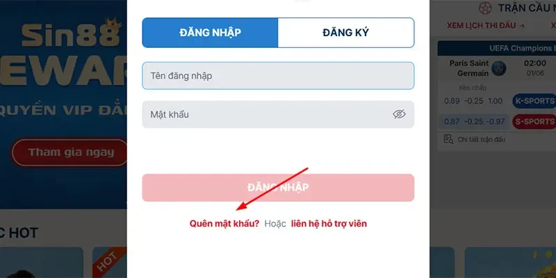 Hướng dẫn lấy lại mật khẩu